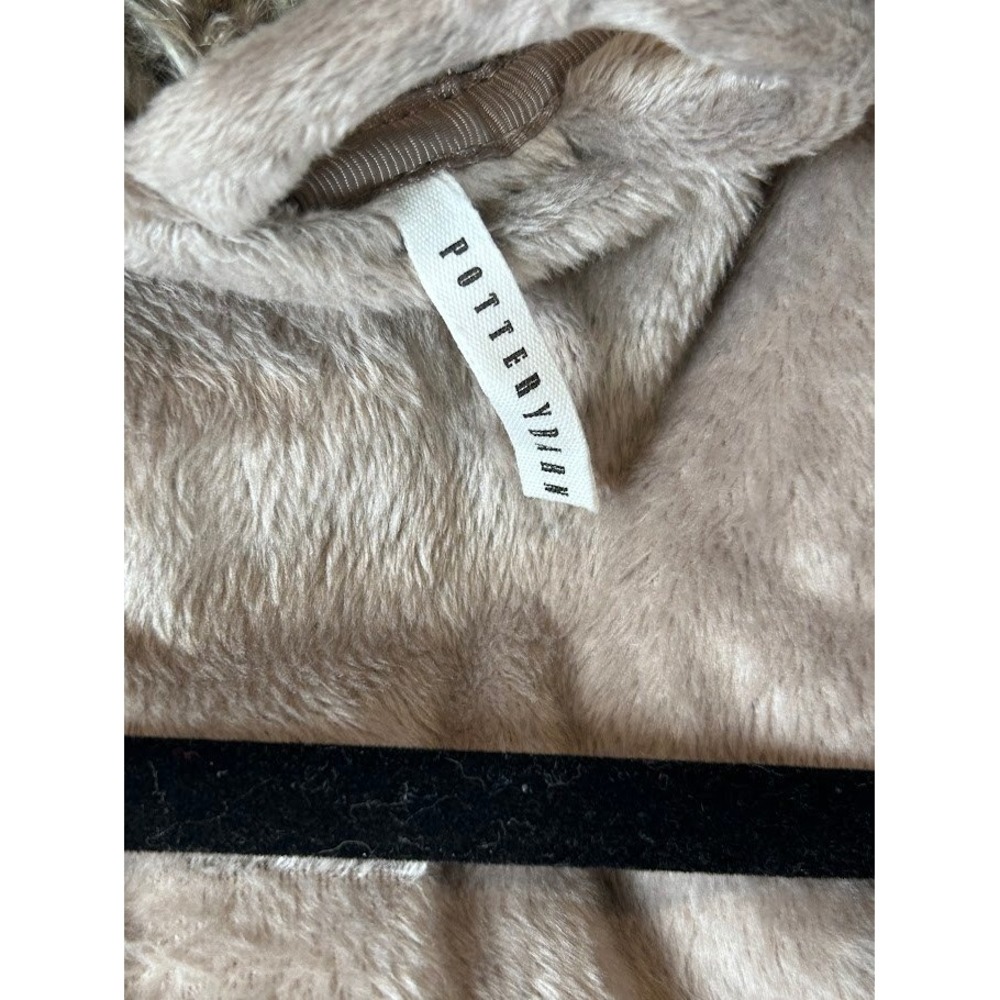 Pottery‎ Barn Hooded Faux Fur Trim Plush Robe Spa Bath Lounge Small - Picture 2 of 12